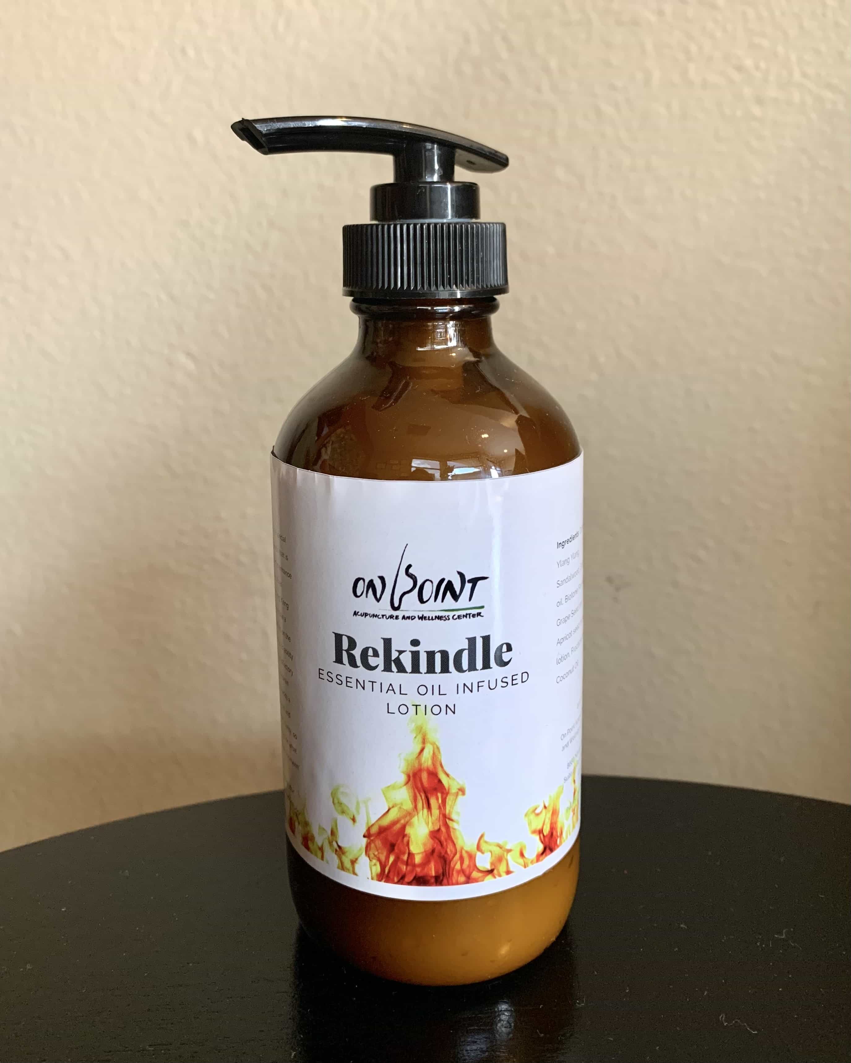 A photo of the Rekindle Essential Oil-infused Lotion from On Point
